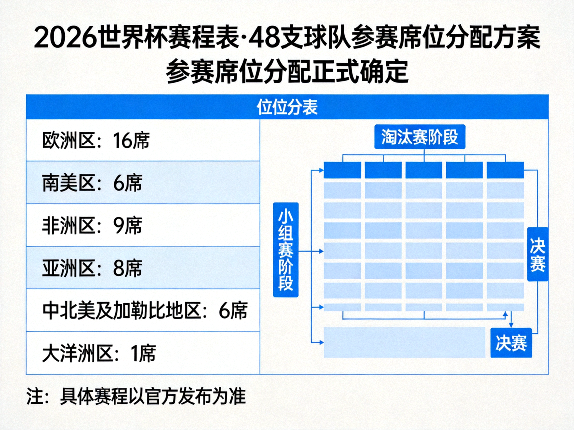 2026世界杯赛程表全图资讯 — 48支球队参赛席位分配方案正式确定